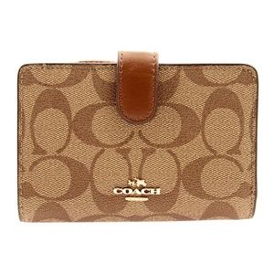 COACH Signature Coated Canvas Medium Wallet NWT